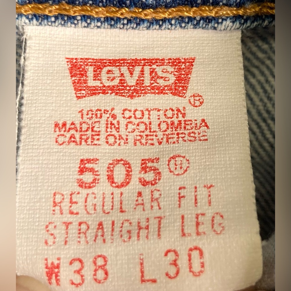 VTG 90s Levi's Men's 505 Straight Jeans Y2K - Picture 7 of 8
